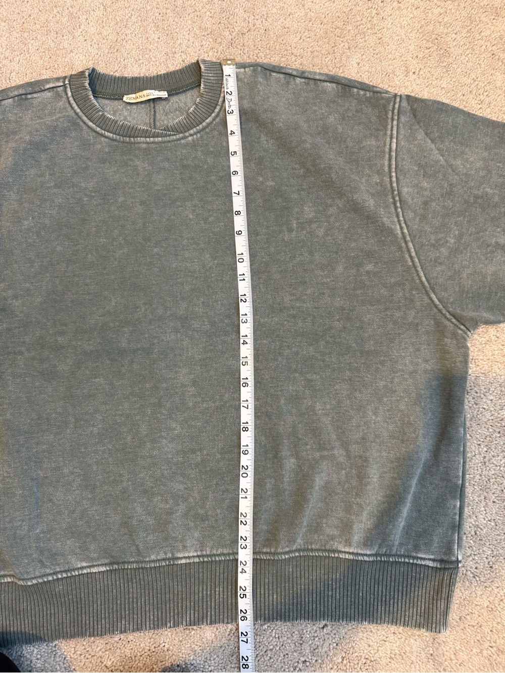 NWT (Bag) Zenana Outfitters Acid Washed Ash Jade Crewneck Sweater | S/M & L/XL - Picture 11 of 12